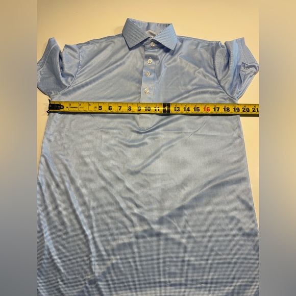 Collars and Co Dress Collar Golf Polo Shirt Size Small Blue Houndstooth - Picture 6 of 7